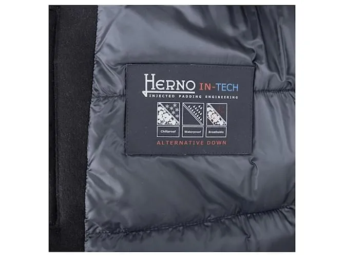 Abrigo acolchado de lana Herno Azul Azul marino 