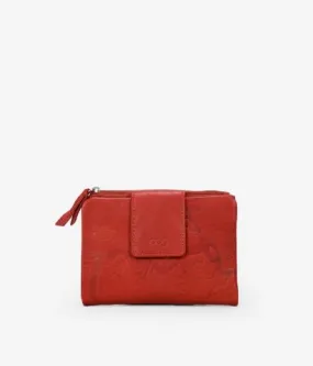 Billetero piel rojo