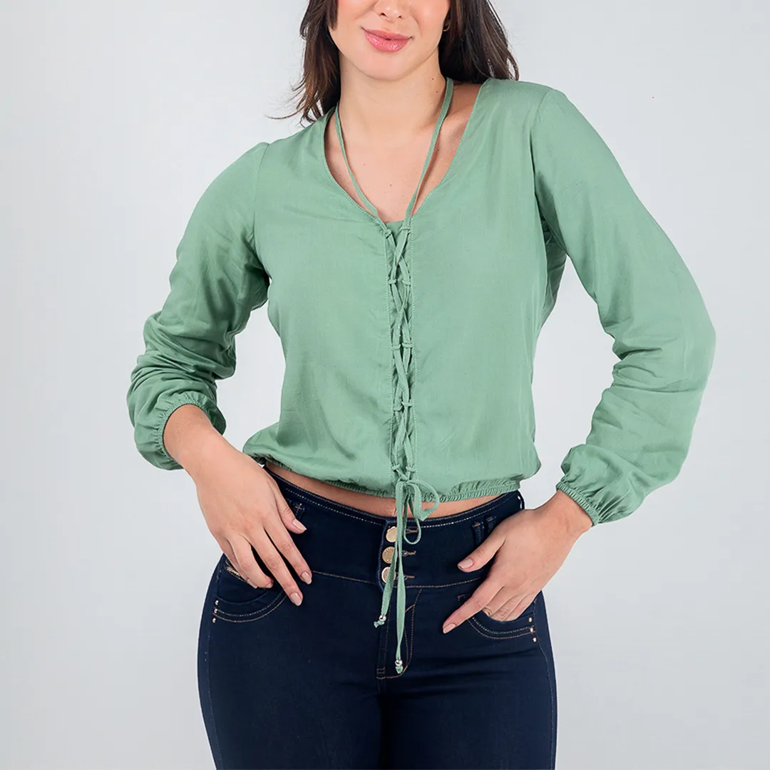 Blusa Manga Larga Braid