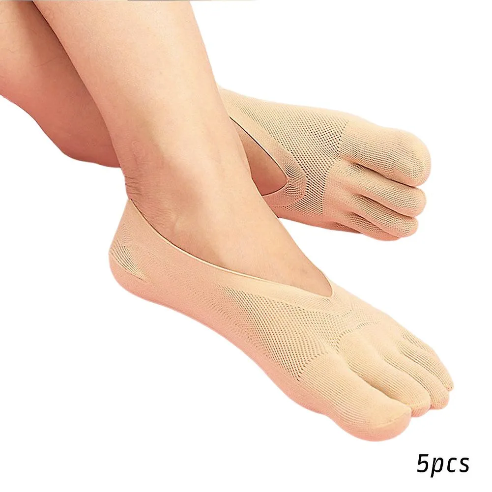 Calcetines de cinco dedos para mujeres Calcetines separados ultra delgados de corte bajo Calcetines de tobillo transpirables ami