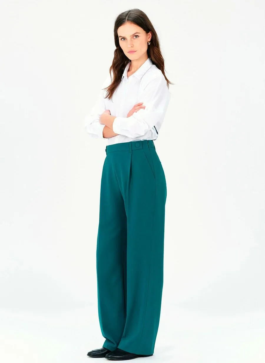 CAROLL POPALE - Pantalón ancho en verde