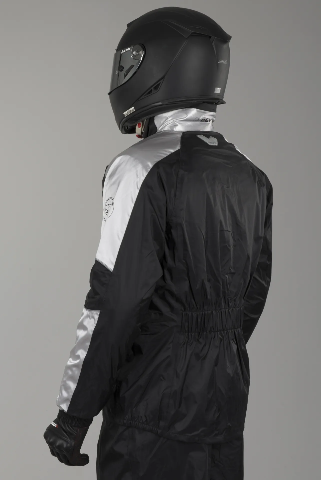 Chaqueta de lluvia Bering Maniwata Negro-Plateado