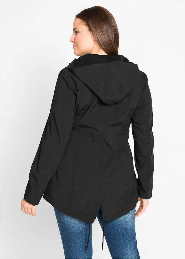 Chaqueta softshell de porteo/premamá con ancho regulable Negro