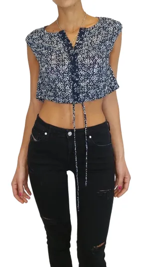 MAJE Top Broderie Anglaise Navy
