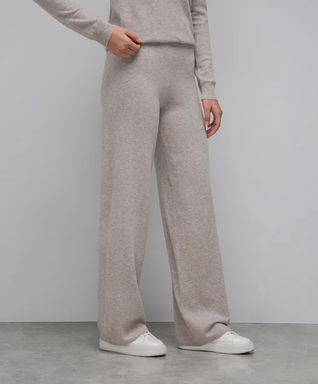 Max Mara Buona gray melange pants made of wool and cashmere