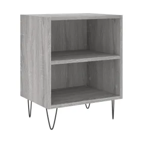 Mesita de noche madera de ingeniería gris Sonoma 40x30x50 cm