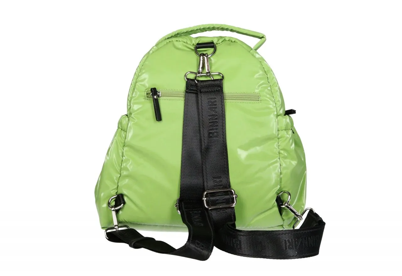 Mochila Nilon Lima Acolchado Bolsillo Delantero Logo Metal