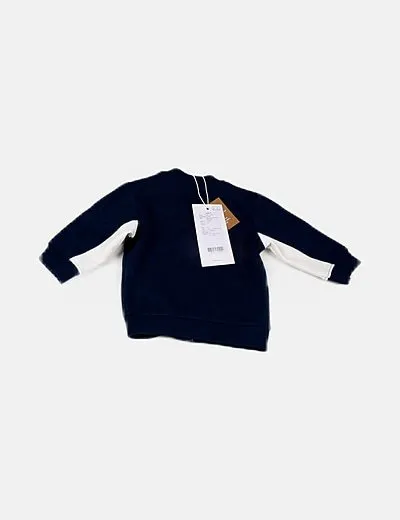 Name it Sudadera azul combinada cremallera