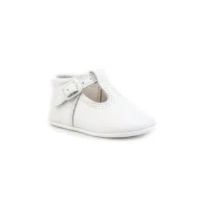 Patuco De Piel Blanco De Bebé Niño Angelitos 19978-15 (tallas De 15 A 19)