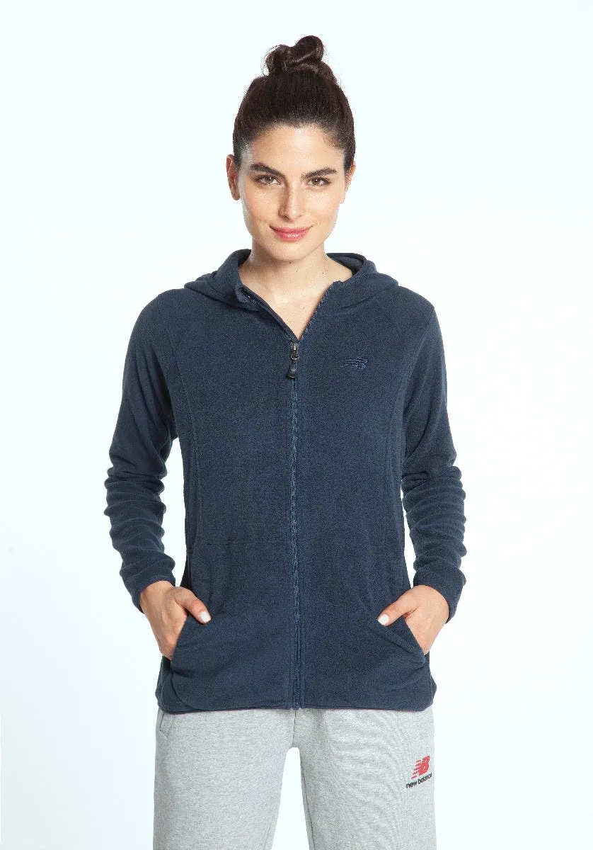 Polerón Polar Outdoor Mujer New Balance Full Zip Azul