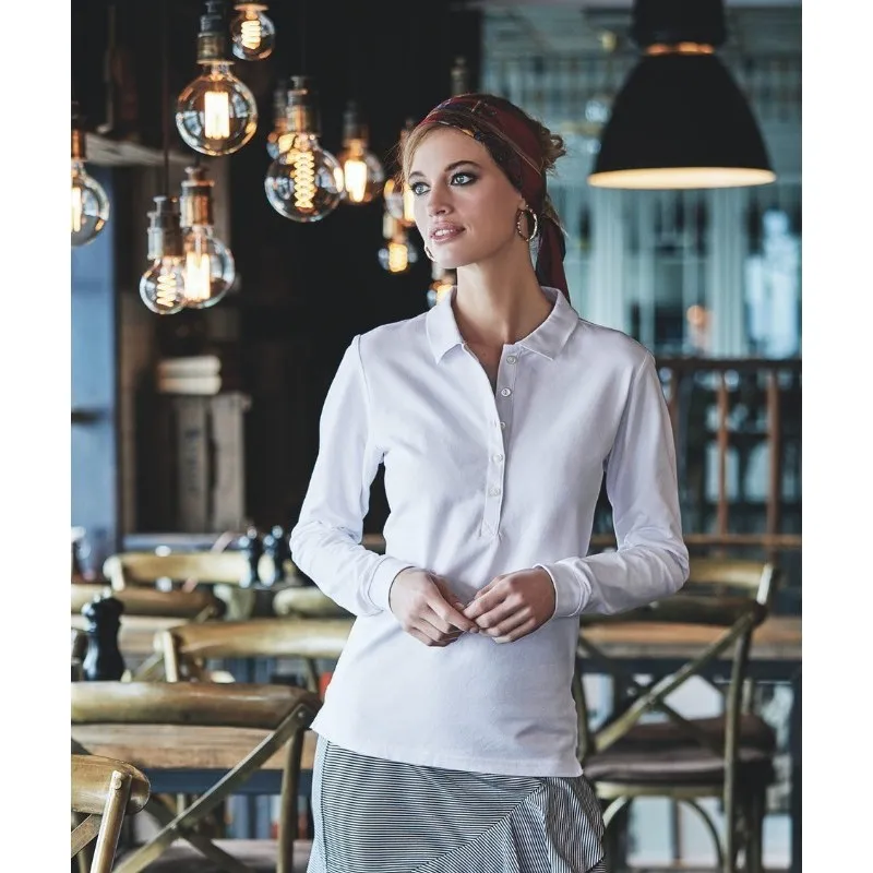 Polo Manga Larga Mujer Luxury de Tee Jays