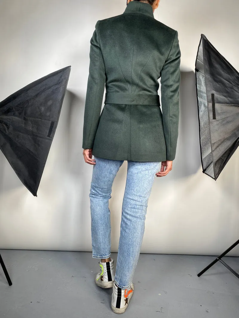 REISS Abrigo de Lana Verde Oscuro