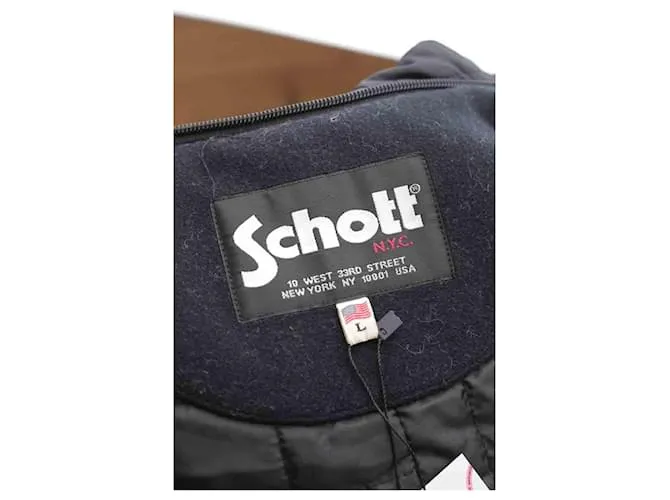 Schott Abrigo de lana Negro 