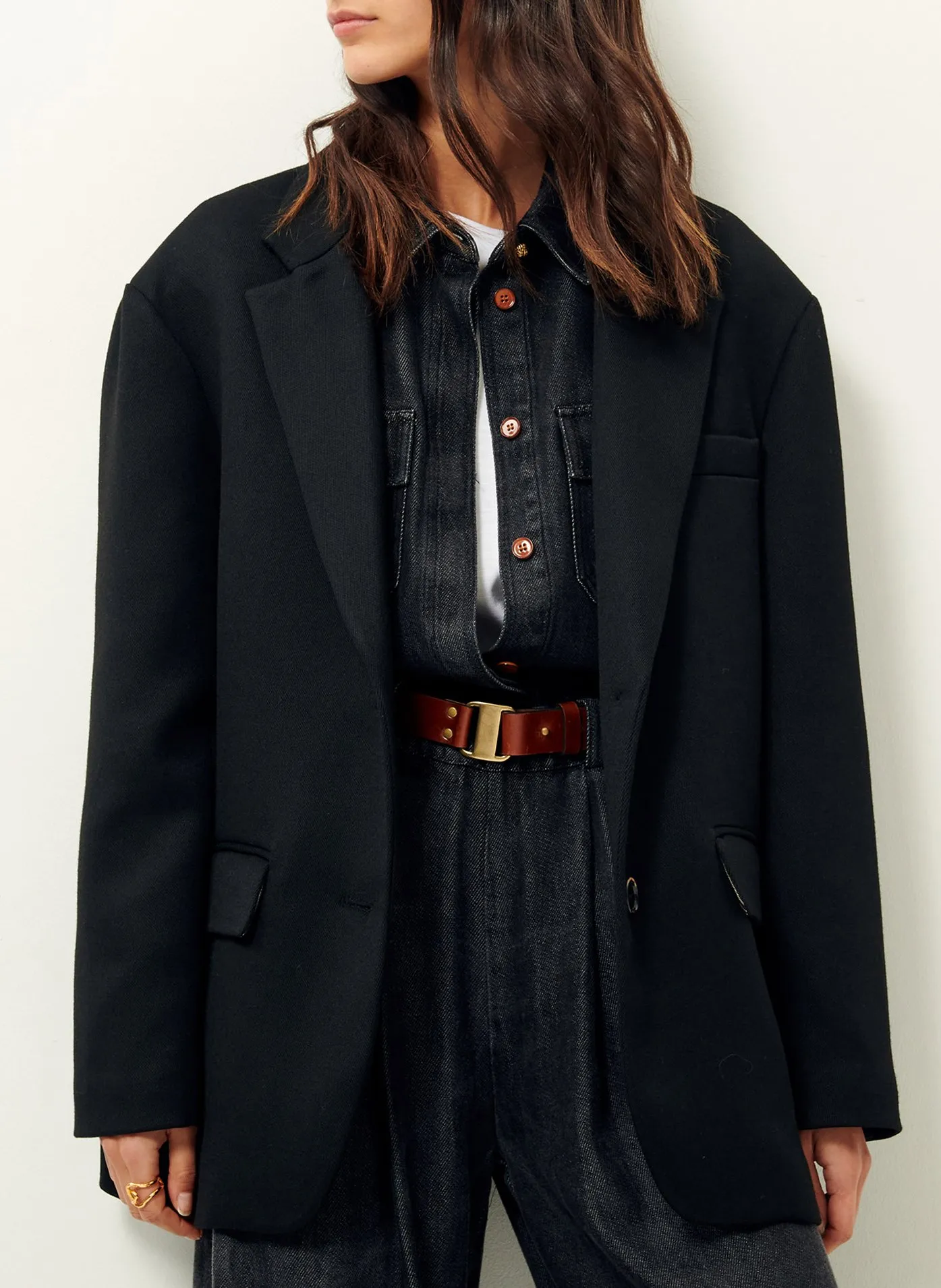 SESSUN ZACHARY - Chaqueta sastre oversize en negro