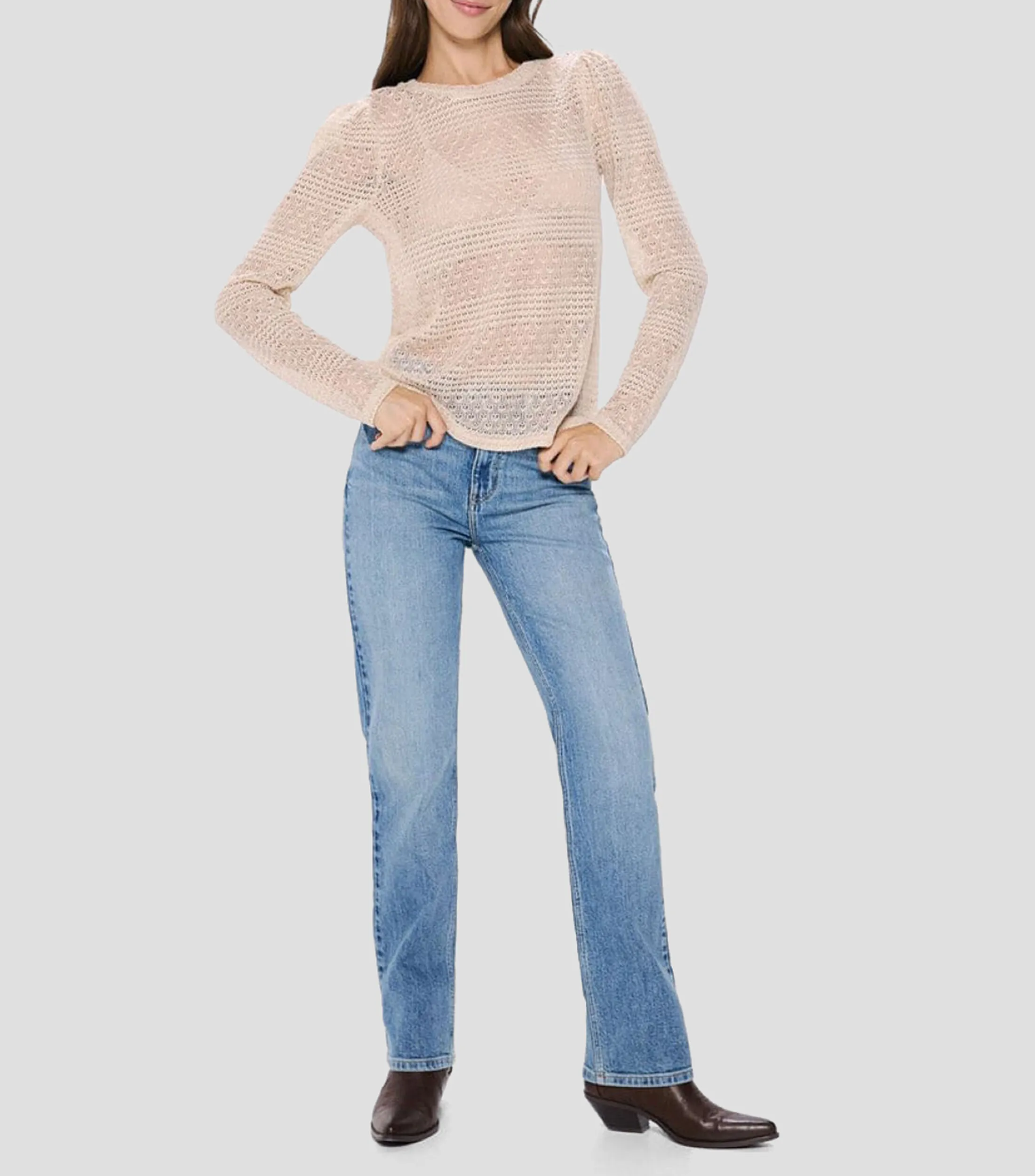 Springfield Playera cuello redondo manga larga Mujer