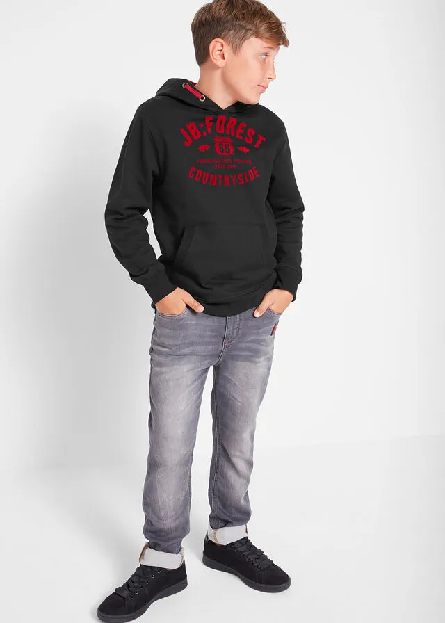 Sudadera con capucha para niños Negro estampado