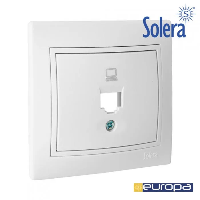 Tapa + Chasis Para Toma De Datos Rj45 Con Marco S.Europa Solera