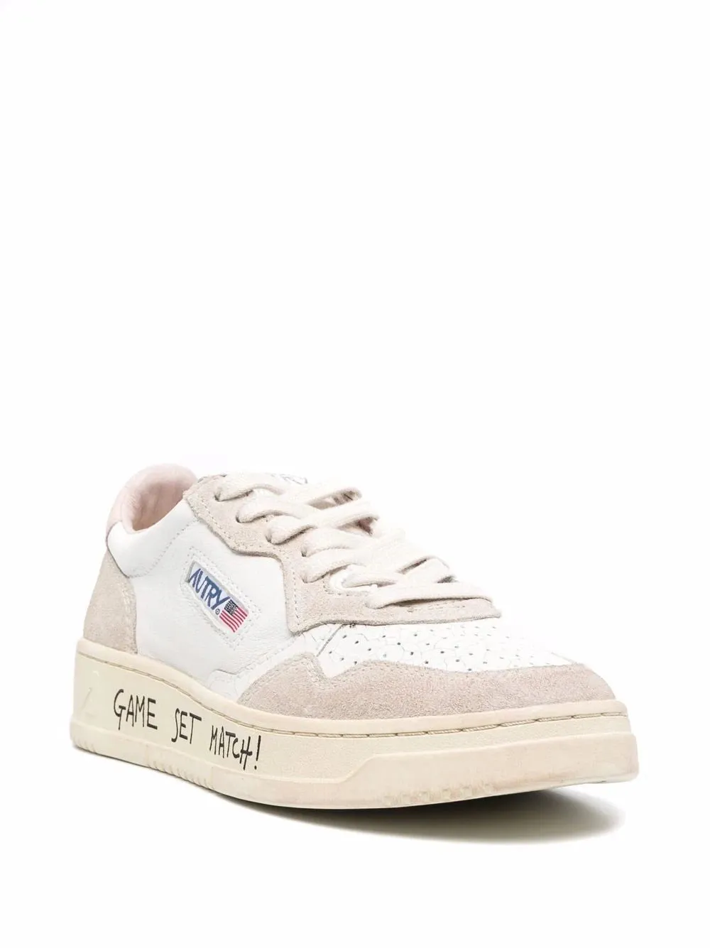 ZAPATILLAS MEDALIST LOW PIEL Y SERRAJE WHITE PINK TEXTO
