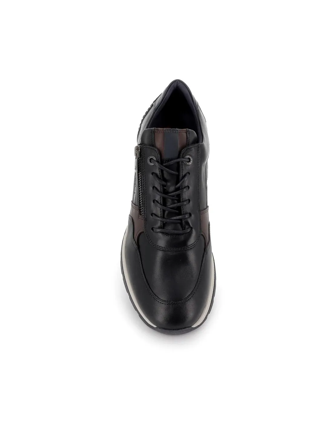 Zapato con cordones y cremallera hombre negro Fluchos